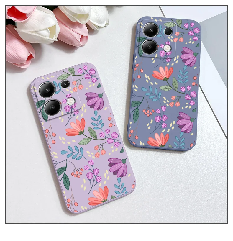 Blumen Tanz Telefon Fall Für Xiaomi Redmi Hinweis 14 13 12 12S 11 11S 10 10S 9 9S Pro Plus 4G 5G Flüssige Silikon Abdeckung – Detail 9
