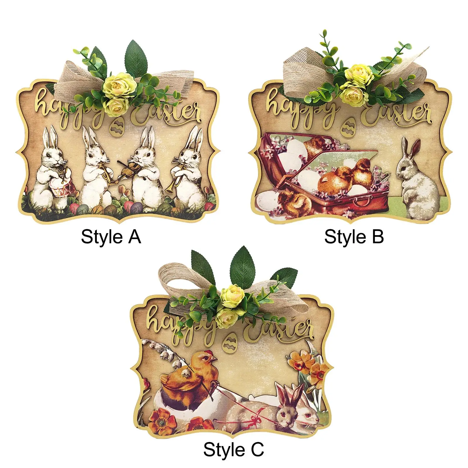 Easter Bunny Door Sign Decorazione Pasquale Segno Di Benvenuto In Legno Di Pasqua Targa In Legno Per Coffee Shop Holiday Garden Office Wall