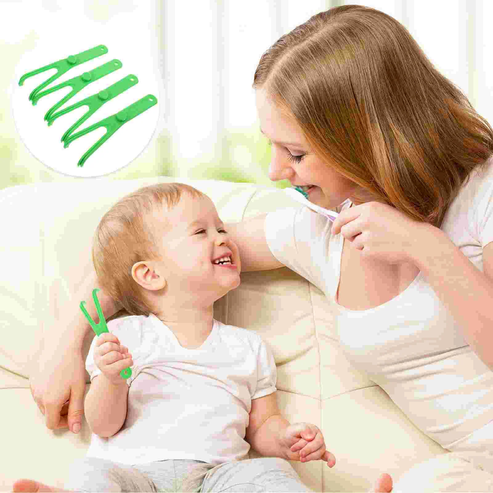 

4 шт., пластиковые держатели для зубной нити (случайный цвет)