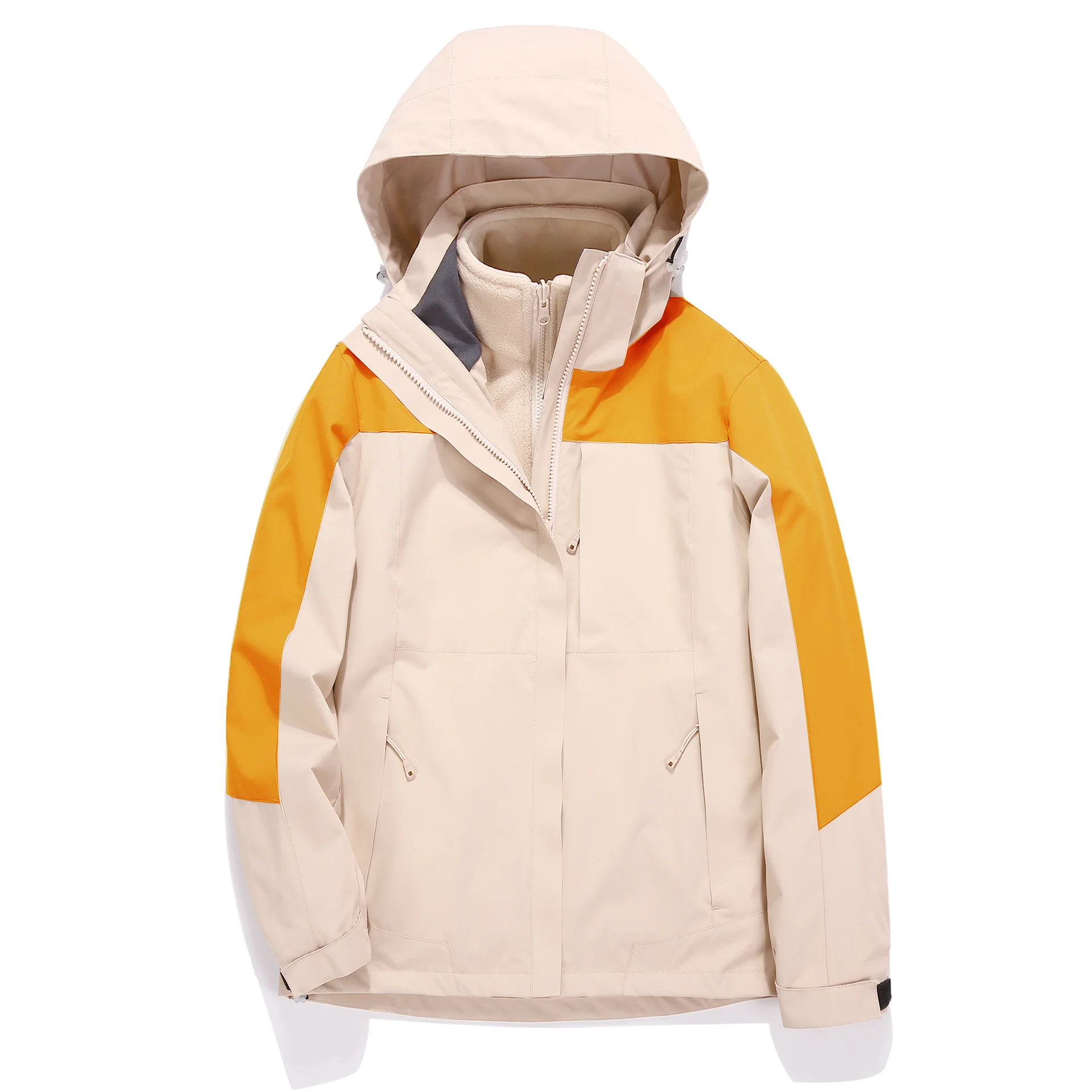 

Couple YKK Zipper Men's 3-in-1 Detachable Two Piece Set Women's Fishing Suit Waterproof Mountaineering Suit