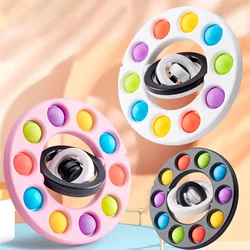 Jouet gyroscopique anti Stress 2 en 1 3D pour enfant, tourne doigt à bascule infinie, anti Stress, bulle à pousser 