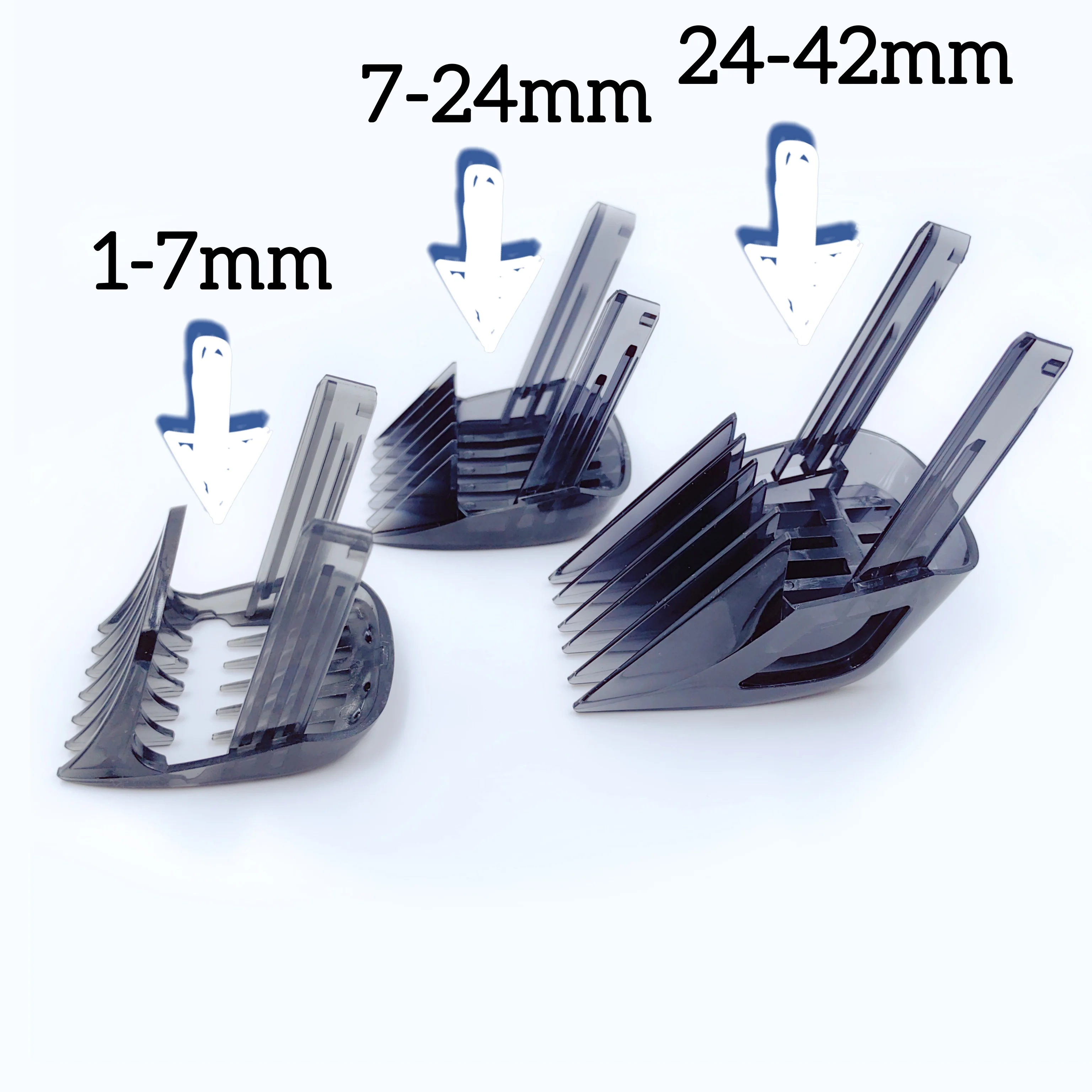 Replacement 1-7mm/7-24mm/24-42mm Comb Compatible with Philips Norelco HC9450 HC9490 HC9452 HC7460 Hair Beard Clipper Trimmer hair clipper comb