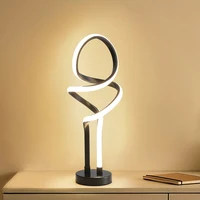 Small Unique Bedside Dimmable LED Table Lamp with Plug, Modern Desk Lamp for Girls Room, Living Room, Dresser 2