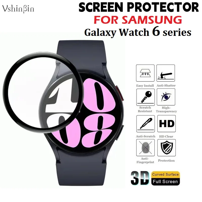 

100 шт. 3D мягкая защита экрана для Samsung Galaxy Watch 6 40 мм 44 мм Классическая 43 мм 47 мм умные часы Полное покрытие защитная пленка