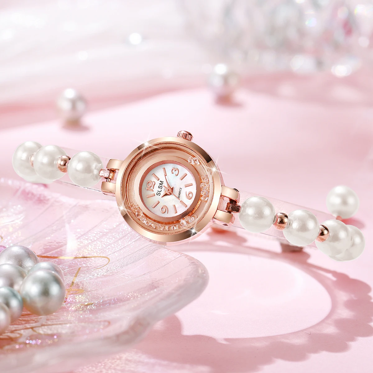 1pcs/set Women's Watch Romantic Watch Simple Fashion Small Dial Classic Trendy Quality Bracelet Watch (Box Not Included) 5