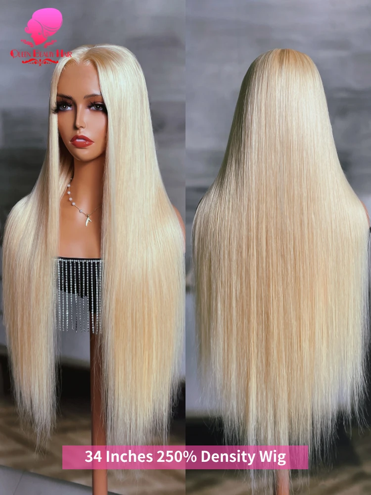 Lace Front Wig 38 Inches 250 Density 360 Straight Lace Frontal Wig 13x4 13x6 Blonde 613 Front Human Hair Wig for Women