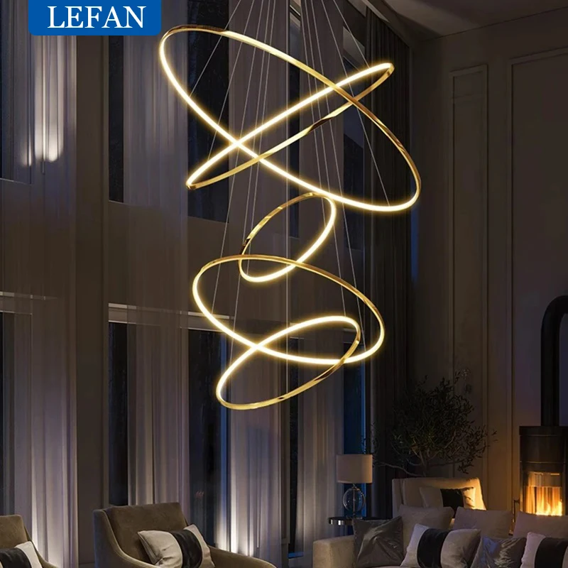 Modern decor led forstaircase Chandeliers lights for living room hanging light indoor pendant light lamps lighting 6