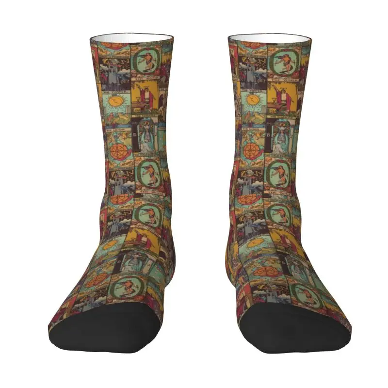 The Major Arcana Of Tarot Vintage Patchwork Socks Donna Uomo Warm 3D Printing Occulto Witch Spiritual Sports Basket Socks