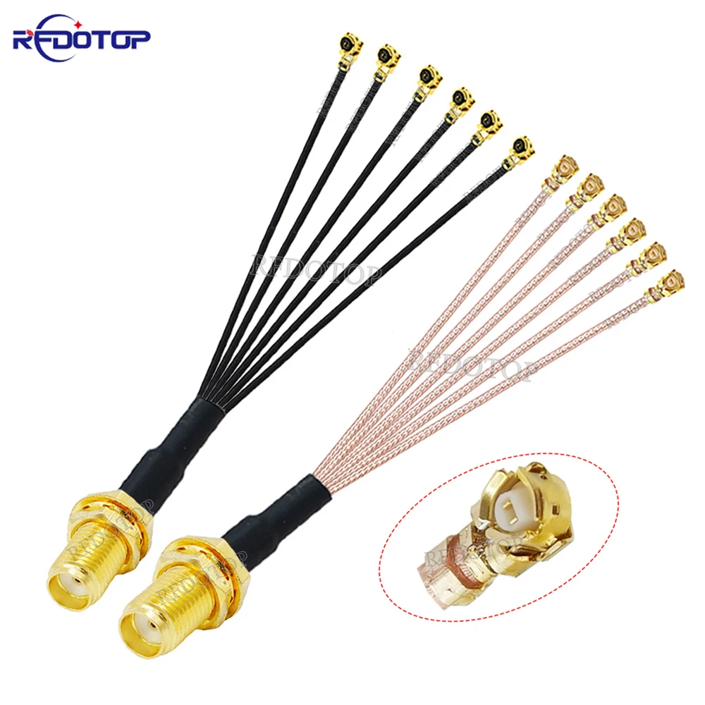 

1PCS SMA to 6 IPX Splitter RP-SMA / SMA Female to 6 x IPEX1 Female1 RG178/ RF1.13 Cable WIFI Antenna Extension Jumper Pigtail