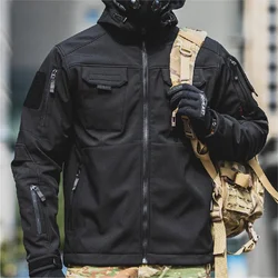 Soft Shell Tactical Jacket Men Special Agent Windproof Waterproof Multi-pocket Cargo Jackets Outdoor SWAT Combat Coat