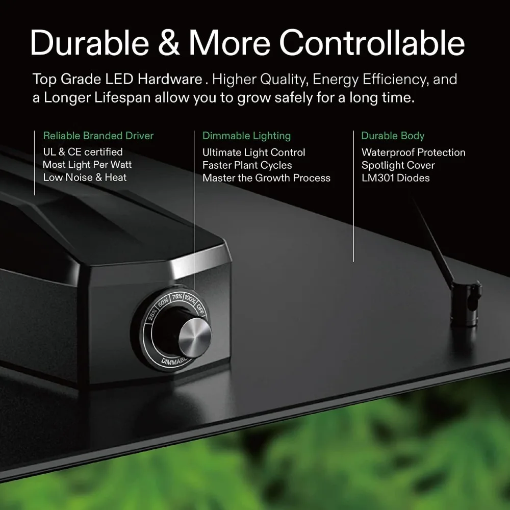 Grow Tent Complete System, 2 x 2 ft. Grow Tent Kit Complete with VS1000 Led Light, 4 Inch 190CFM Inline Fan 24" x 24" 48"