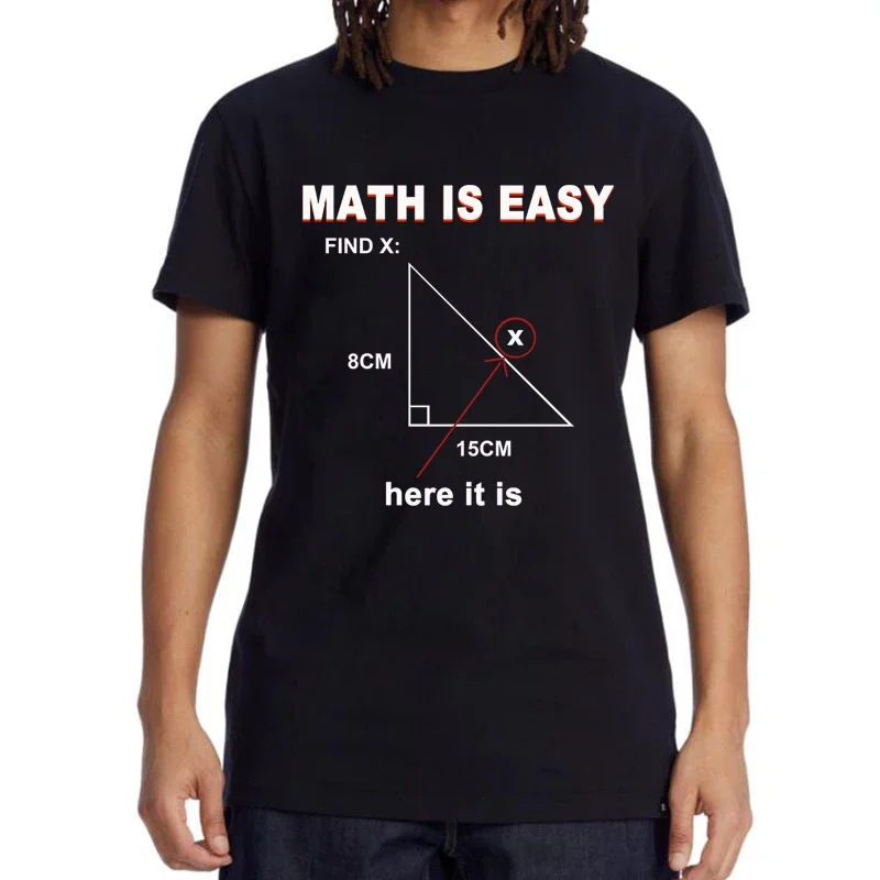 

XIN YI Men's High Quality T-shirt 100% Cotton Funny Mathematics Print Loose Summer Short Sleeve Men T Shirt Male T-shirt Top Tee