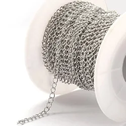 Gold - Tone Stainless Steel Extension Chain, 2 Meters - Versatile Jewelry Accessory for Necklaces and Bracelets (Steel Color)