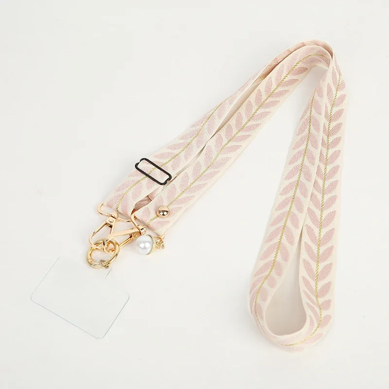 Elegant Pearl Crossbody Phone Lanyard with Card Holder and Anti-Lost Charm
