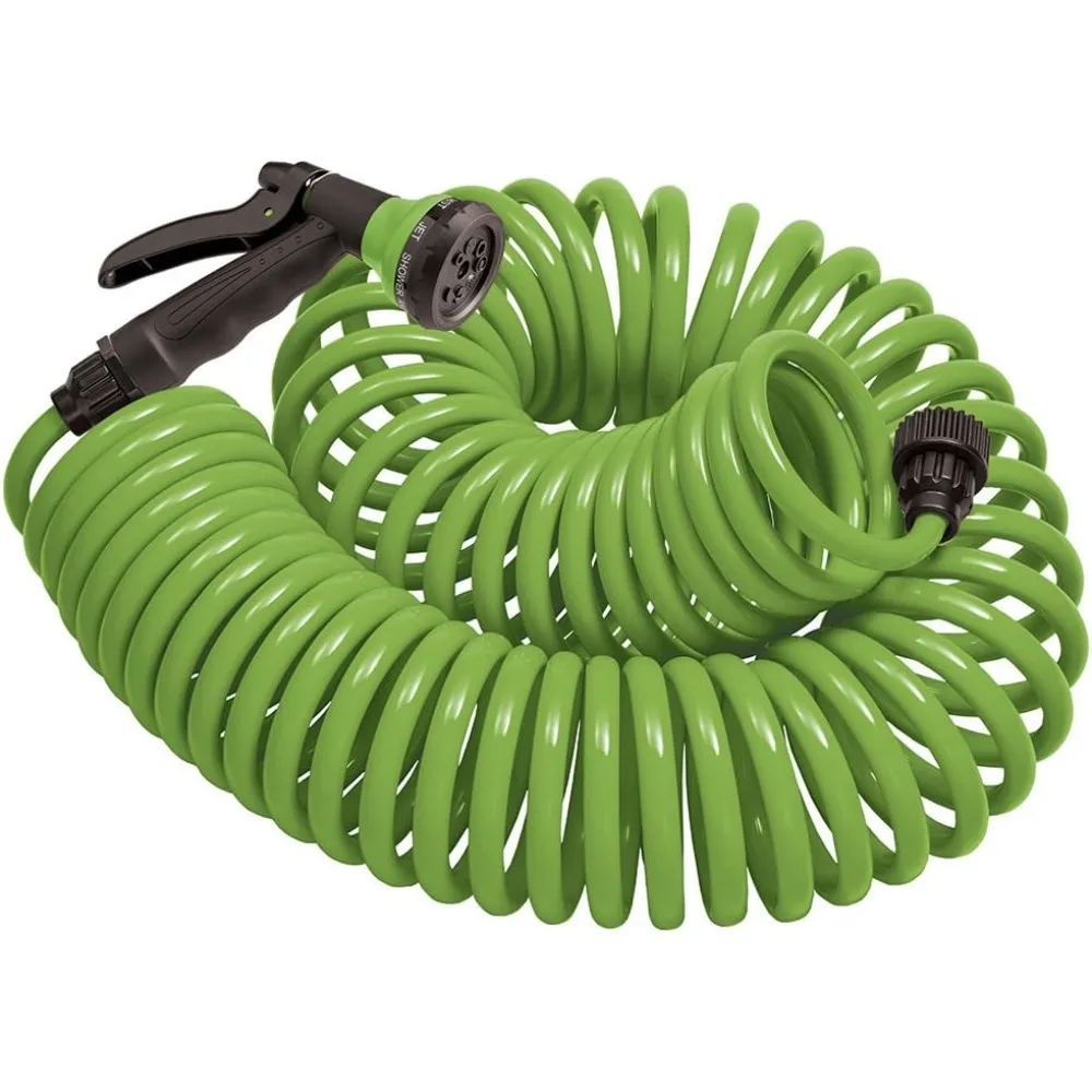27389 Coil Garden Hose, 50 ft, Green