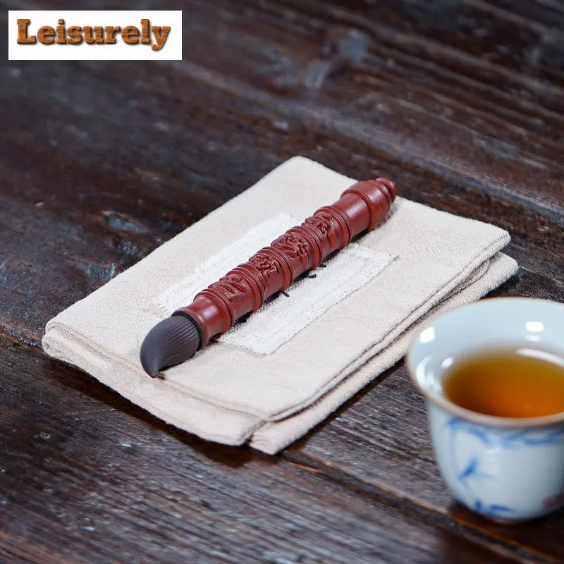 Yixing Zisha Ink Brush Tea Pet Vintage Fish Tank Landscaping Tea Figurine Play Toys Tea Statue Ornaments Supplies Workmanship