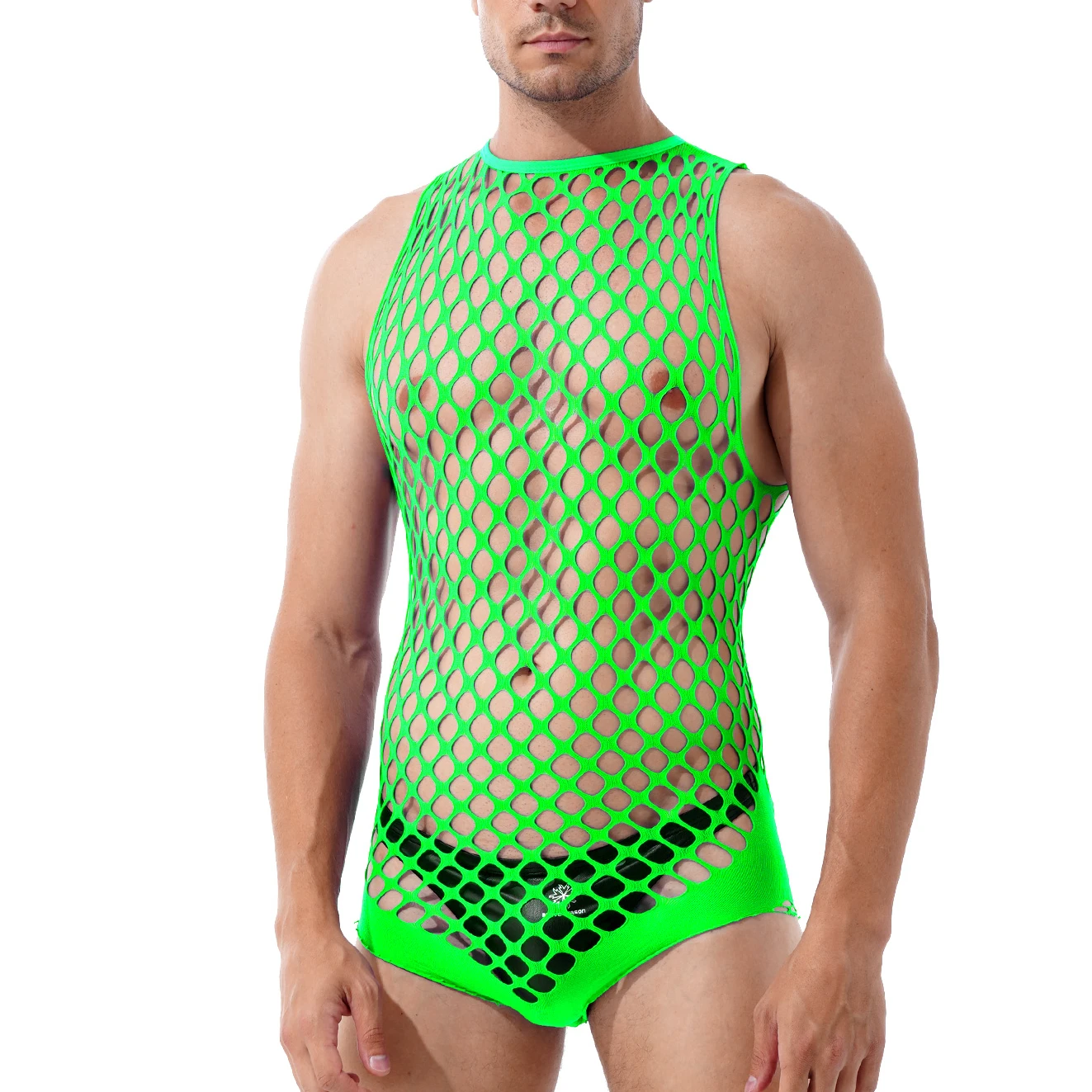Men Underwear Sexy Lingerie Male Sexy Lingerie Men's Fishnet Bodysuit for Party Night Club