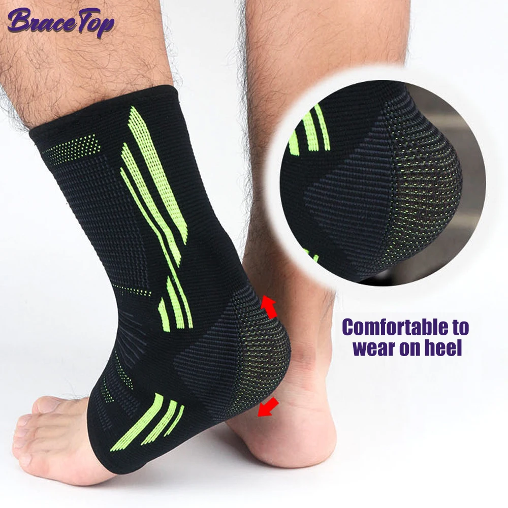 Compression Sports Ankle Brace 1 PC Silicone Padded Protect Heel Ankle Support Basketball Football Protector