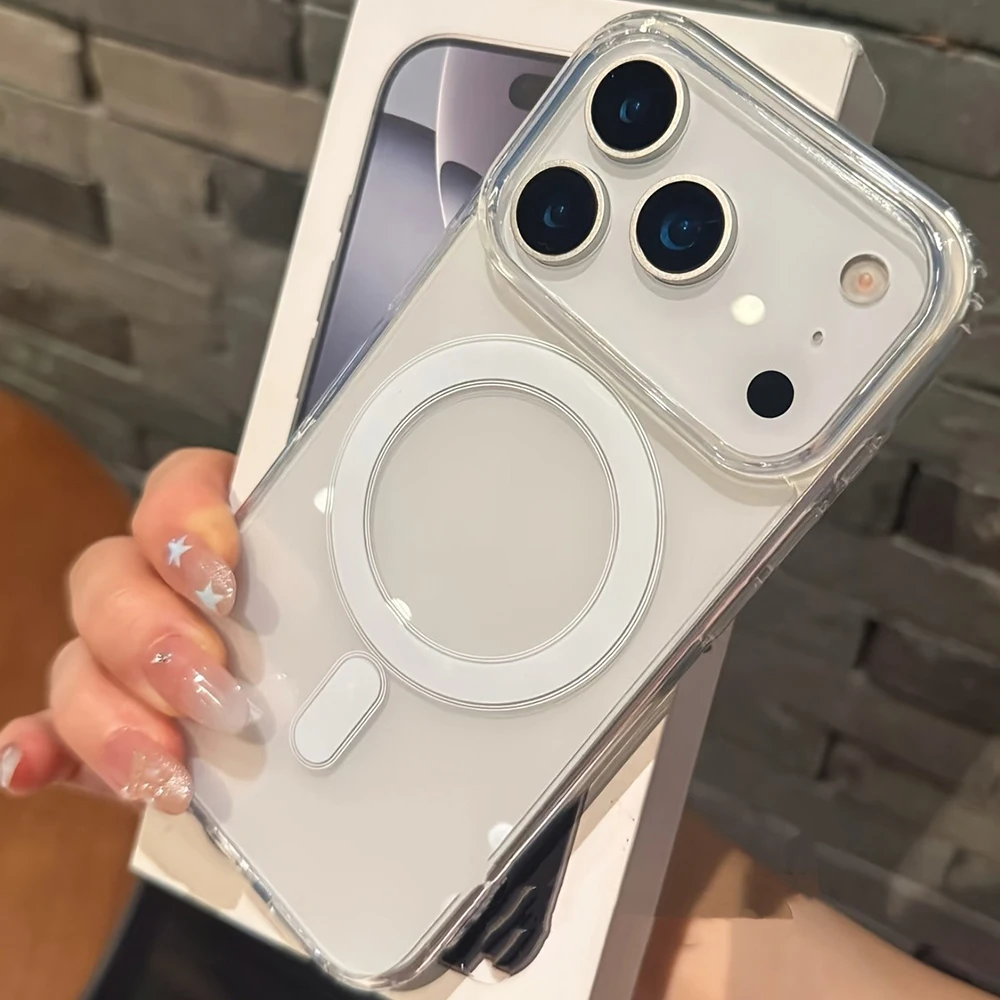 For Magsafe Magnetic Charging Transparent Case For iPhone 17 16