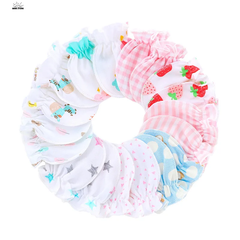 Baby Mittens Anti Scratching Gloves 1/5Pairs Newborn Baby Gloves Cotton 0-3 Months Infant Anti-Grab Face Anti-Eat Hand Glove Cute Printed Glove