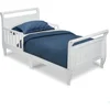 Children Beds, Bed Features Two Attached Guardrails To Keep Your Child Safe, Wood Toddler Bed Sleigh, Crib, White 6