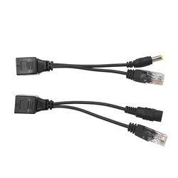 JIENUO Waterproof POE Splitter with Video & Power Adapter Cable (1 pair black)