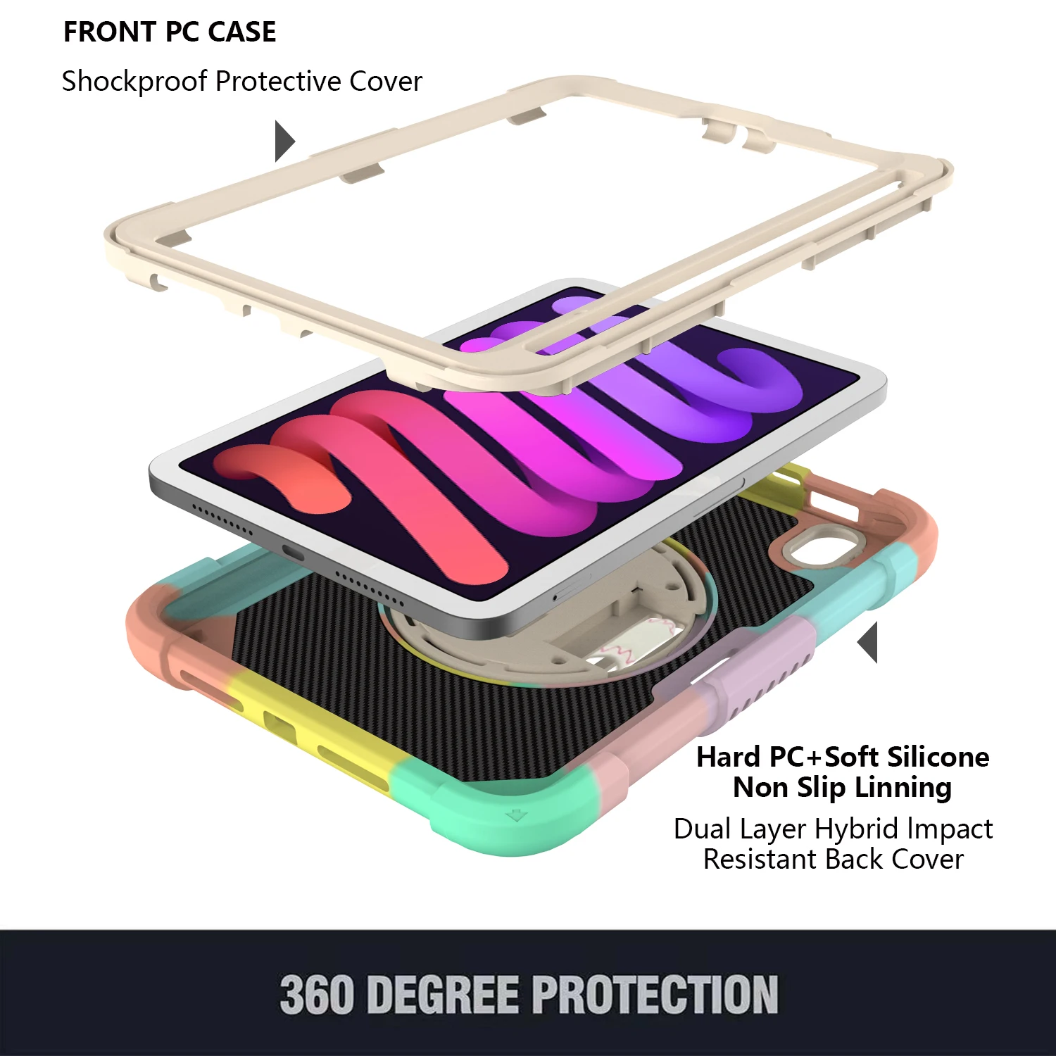 Versatile 360° Rotating Protective Case with Kickstand, Shoulder Strap, and Pen Slot