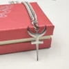 Hades Symbol Necklace Religious Trident Pendant Stainless Steel Ancient Greek Amulet Necklace Perfec Gift for Sailors Chain 24'' 3