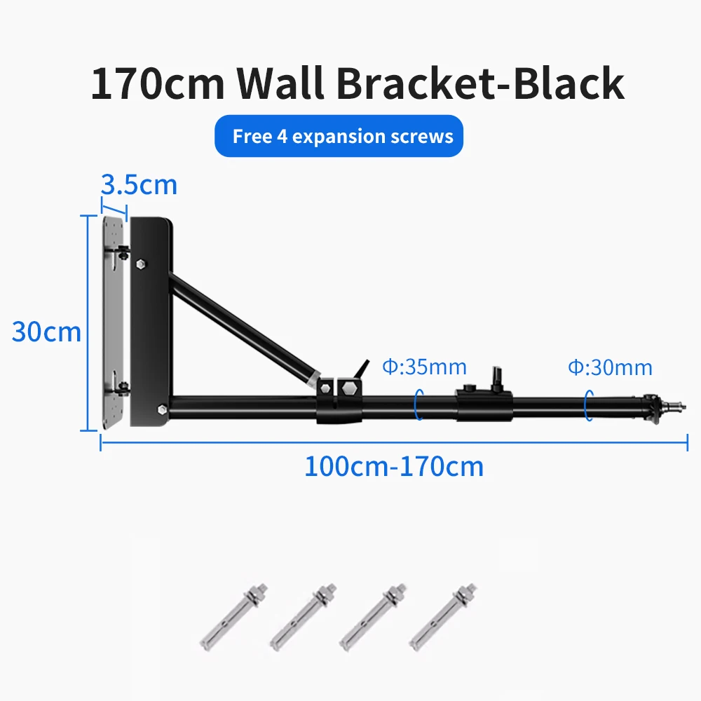 170cm 135cm Heavy Wall Mount Boom Arm Projector Bracket For Photography Studio Softbox Video Strobe Ring Lights