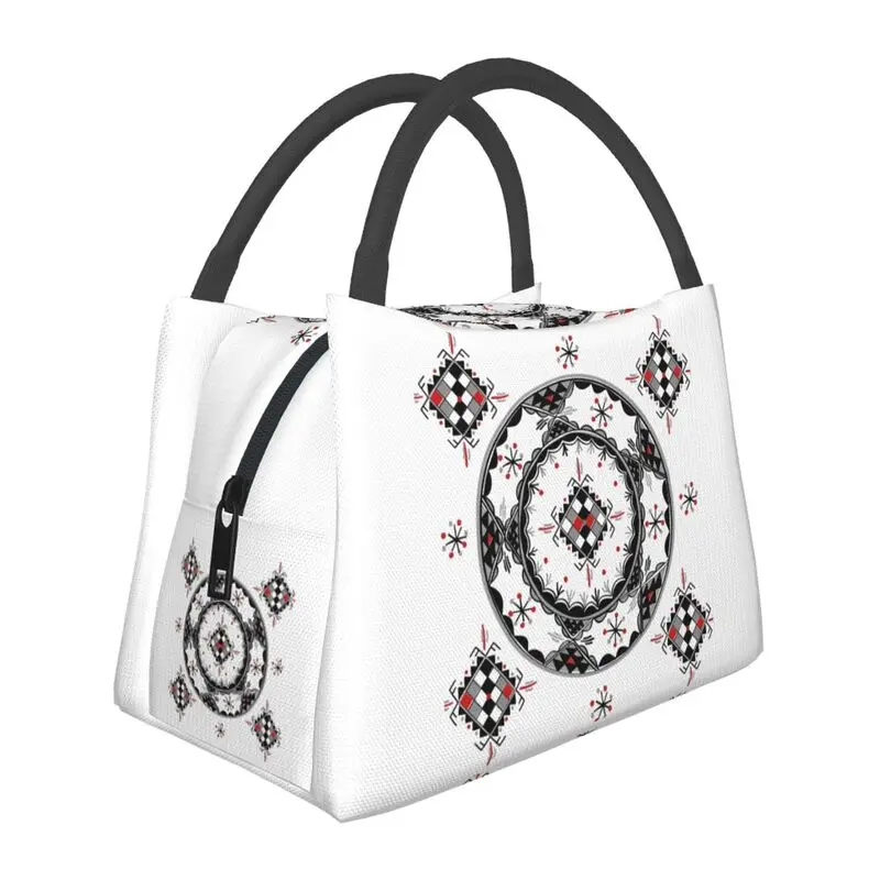 

Custom Kabyle Pottery Pattern Lunch Bag Men Women Warm Cooler Insulated Lunch Boxes for Work Pinic or Travel