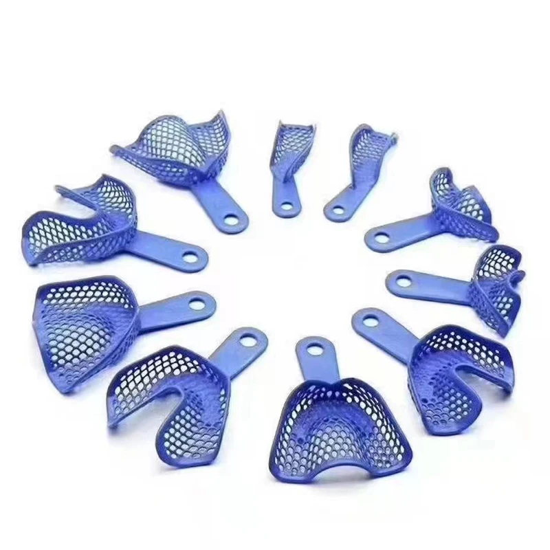 2 Pieces Of Adult Dental Impression Tray Plastic Steel Dental Tray