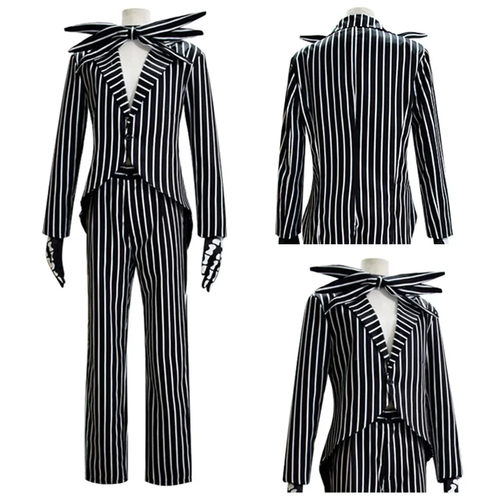 Cosplay Costumes Jack Cosplay Skellington Costume for Adult Men Fantasia Jacket Pants Outfit Man Halloween Carnival Party Disguise Suit cosplay costumes