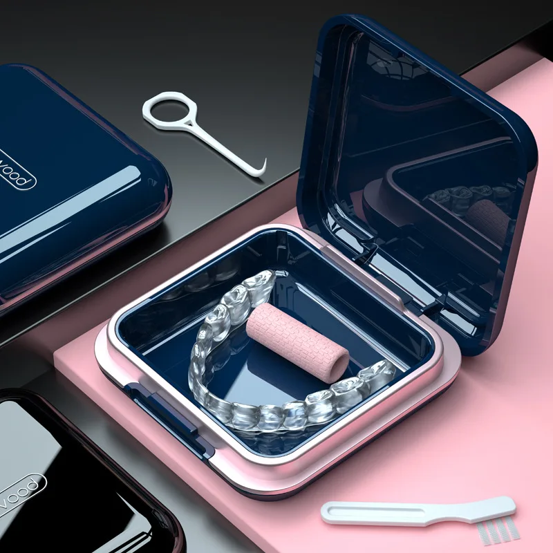 Y-kelin High Quality Orthodontic Retainer Braces Storage Box Soaking Invisible Teeth Denture Cleaning Tooth Storage Portable Belt case - Image 6