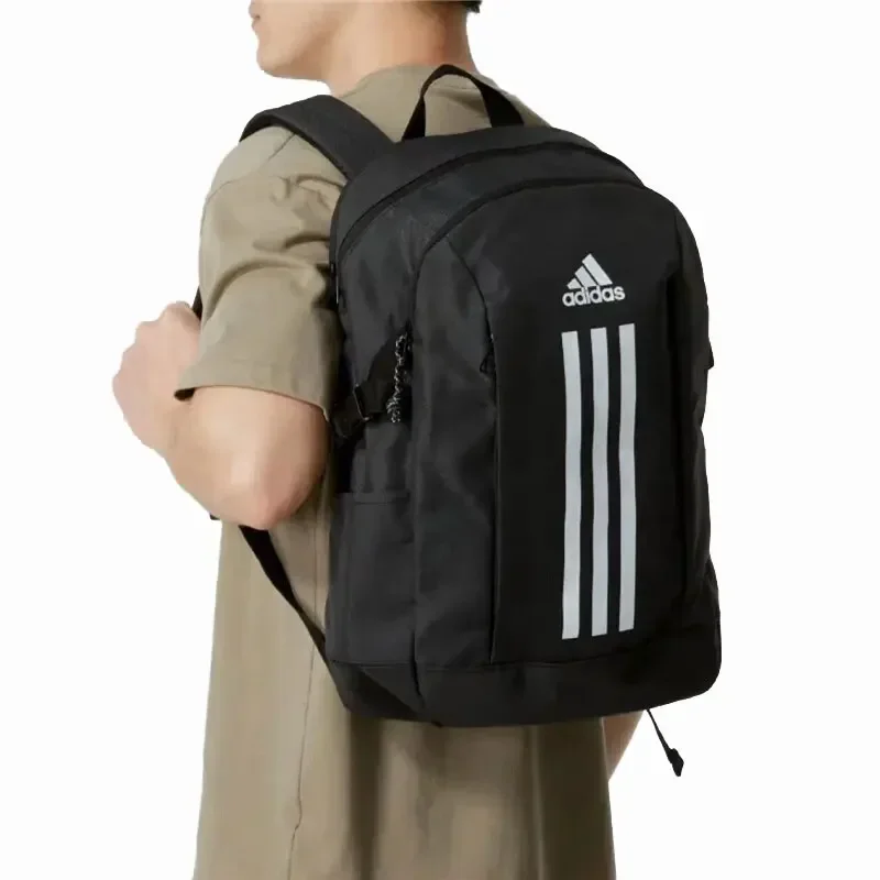 Adidas POWER VII Multifunctional Backpack Backpack Schoolbag Polyester Classic Stripes Simple Matching Men and Women
