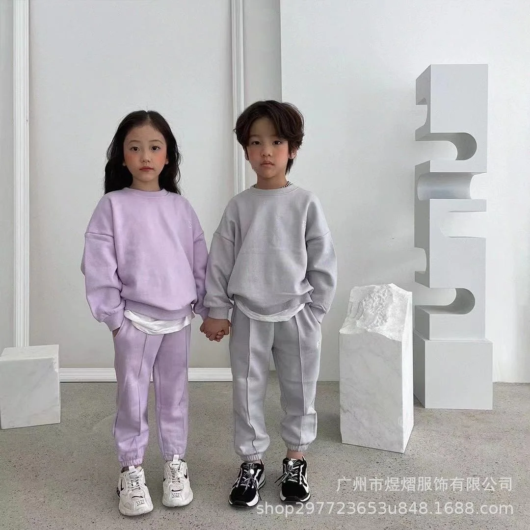 Conjuntos de ropa para niños Unisex, Jersey completo, ropa deportiva para niños, conjuntos de informales, conjuntos sueltos de invierno, Corea _ - AliExpress Mobile