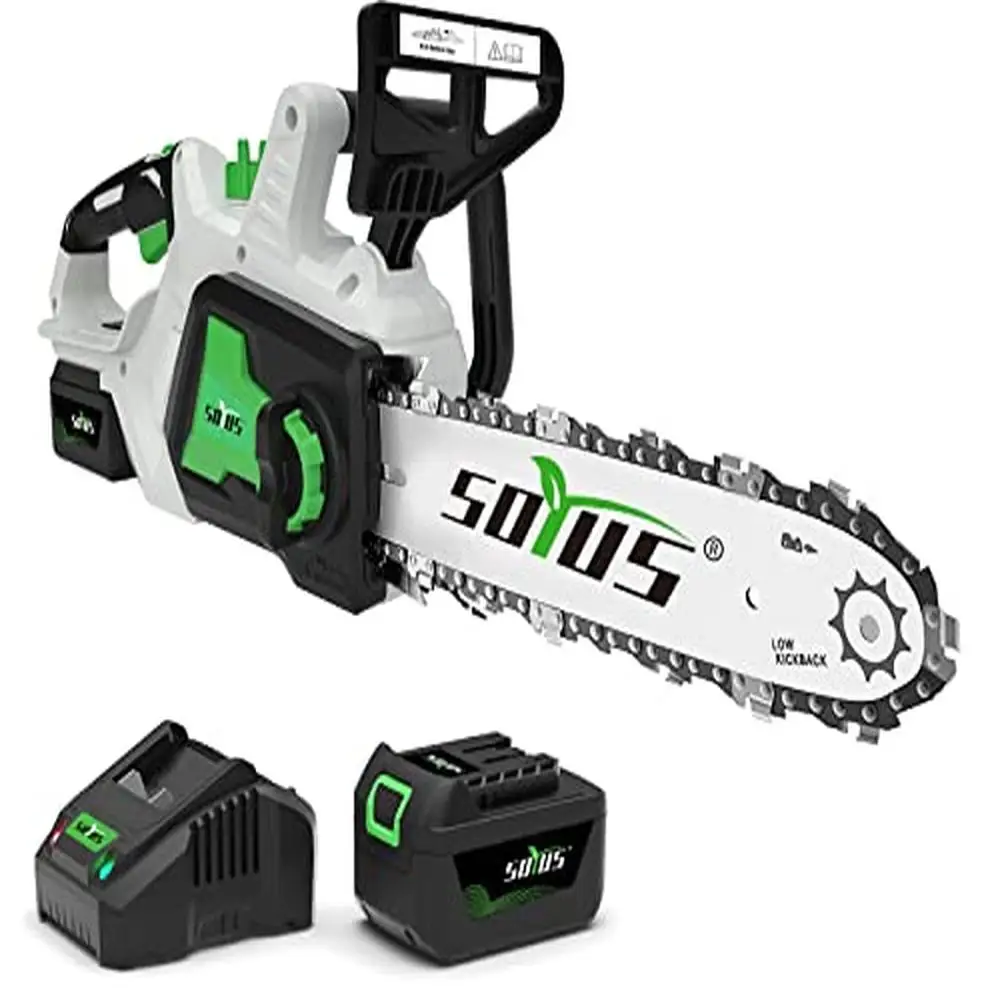 

Cordless Battery Chainsaw 20V Brushless Electric 12 Inch Chainsaw 4.0Ah Lithium-ion Battery Powered Chainsaw with Dual Switches