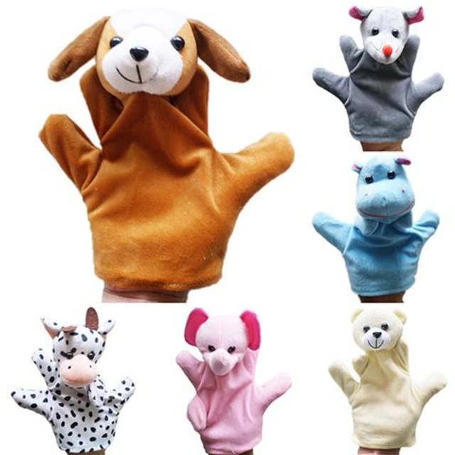 1pcs Animal Hand Puppet Cat Dolls Plush Hand Doll Early Education Learning Toys Children Marionetes Puppets for telling story 1