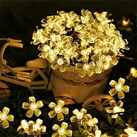 1pc 5/7/12/22M Solar String Sakura Lights 20/50/100/200LEDS Outdoor Waterproof Festival Garden Decorative Lights 4