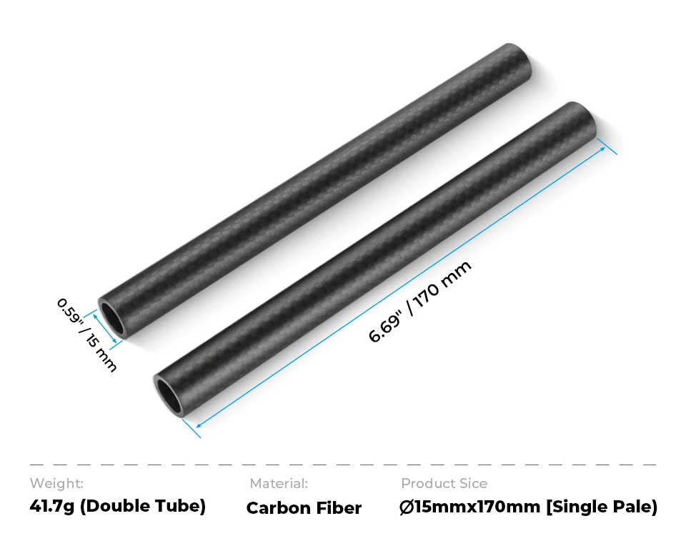 15mm Carbon Fiber Extension Rods For Rod Support System  3.94/6.69/7.87/11.81 in