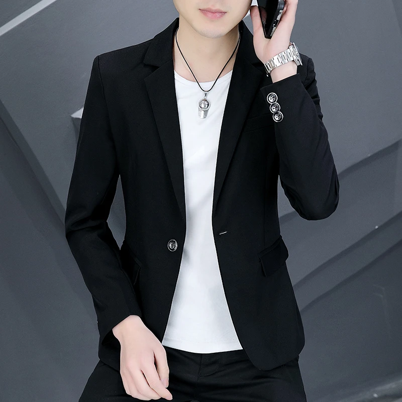 

Suits slim flow men's single tops in autumn new versatile casual handsome small suits 4466