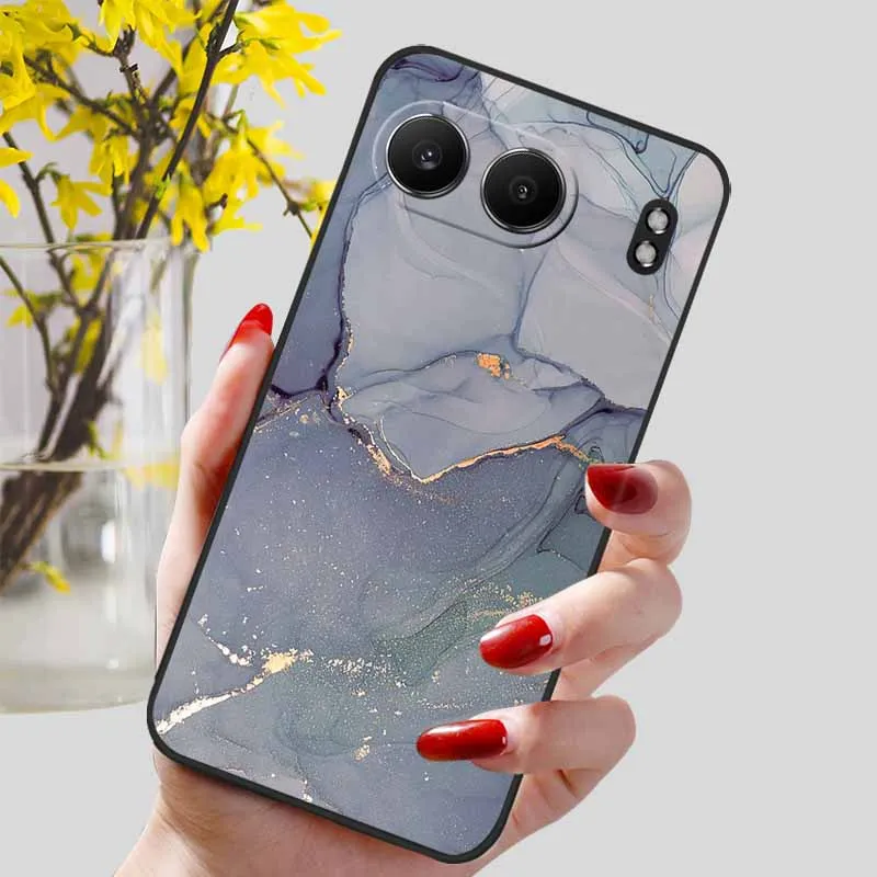 Elegant Black Marble TPU Soft Phone Cover - Fashionable Silicon Back Protector