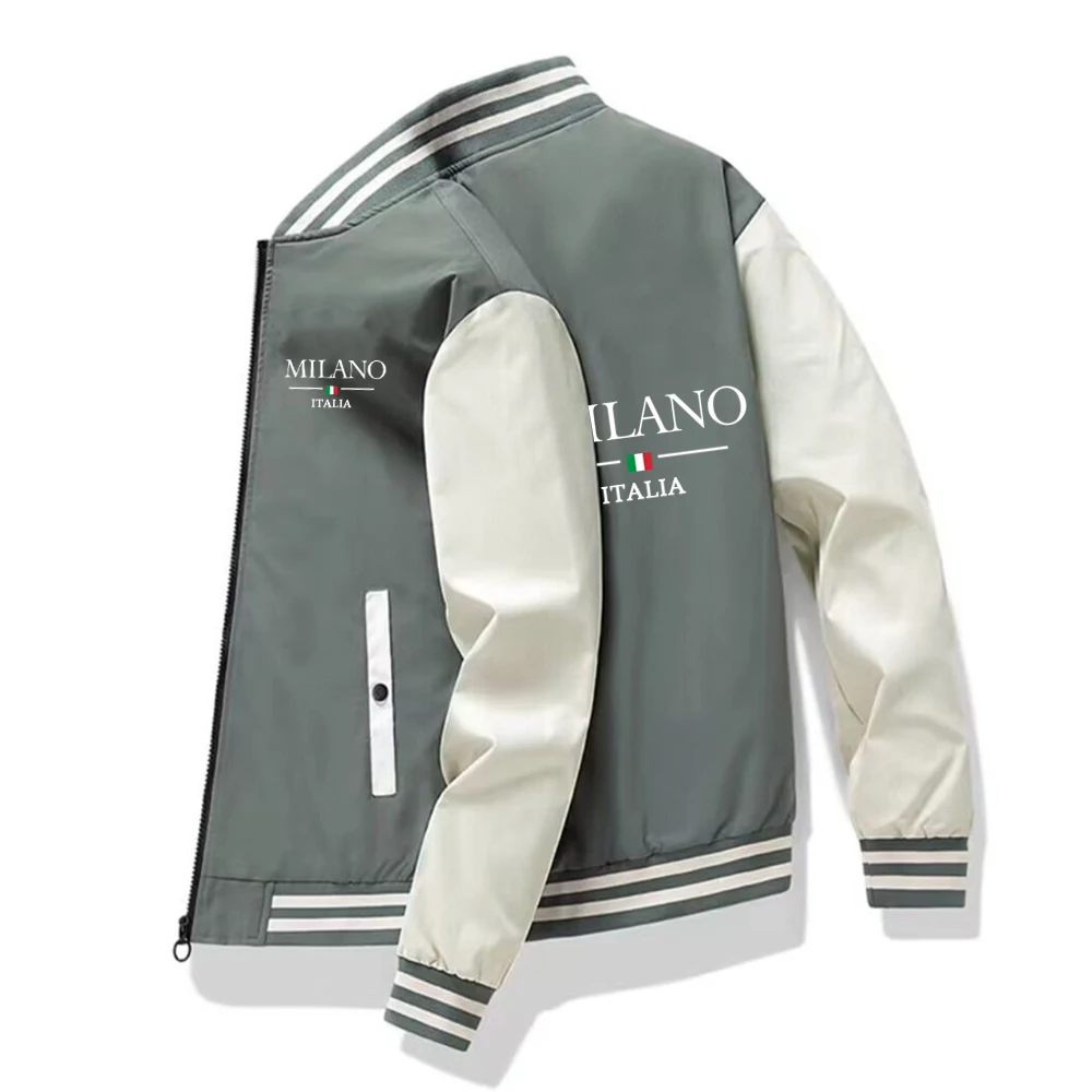 

Men's Milano Letters Printed Jacket Casual Sportswear Jogging Thin Zipper Coat 2023 New Luxury Street Wear