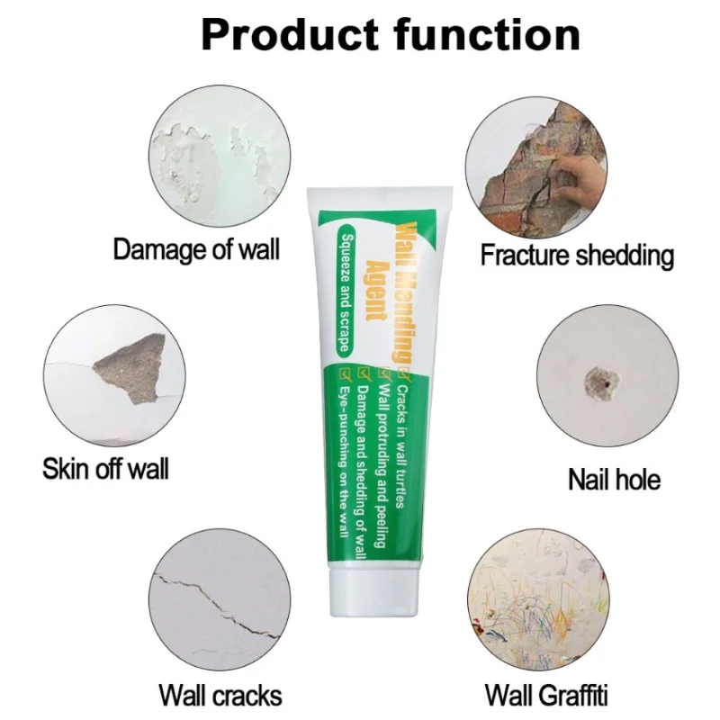 Wall Repair Agent Tile Repair Cream 1 Set Wall Mending Agent 100g Wall Repair Cream Scraper Paint Valid Mouldproof Quick-Drying Patch Restore