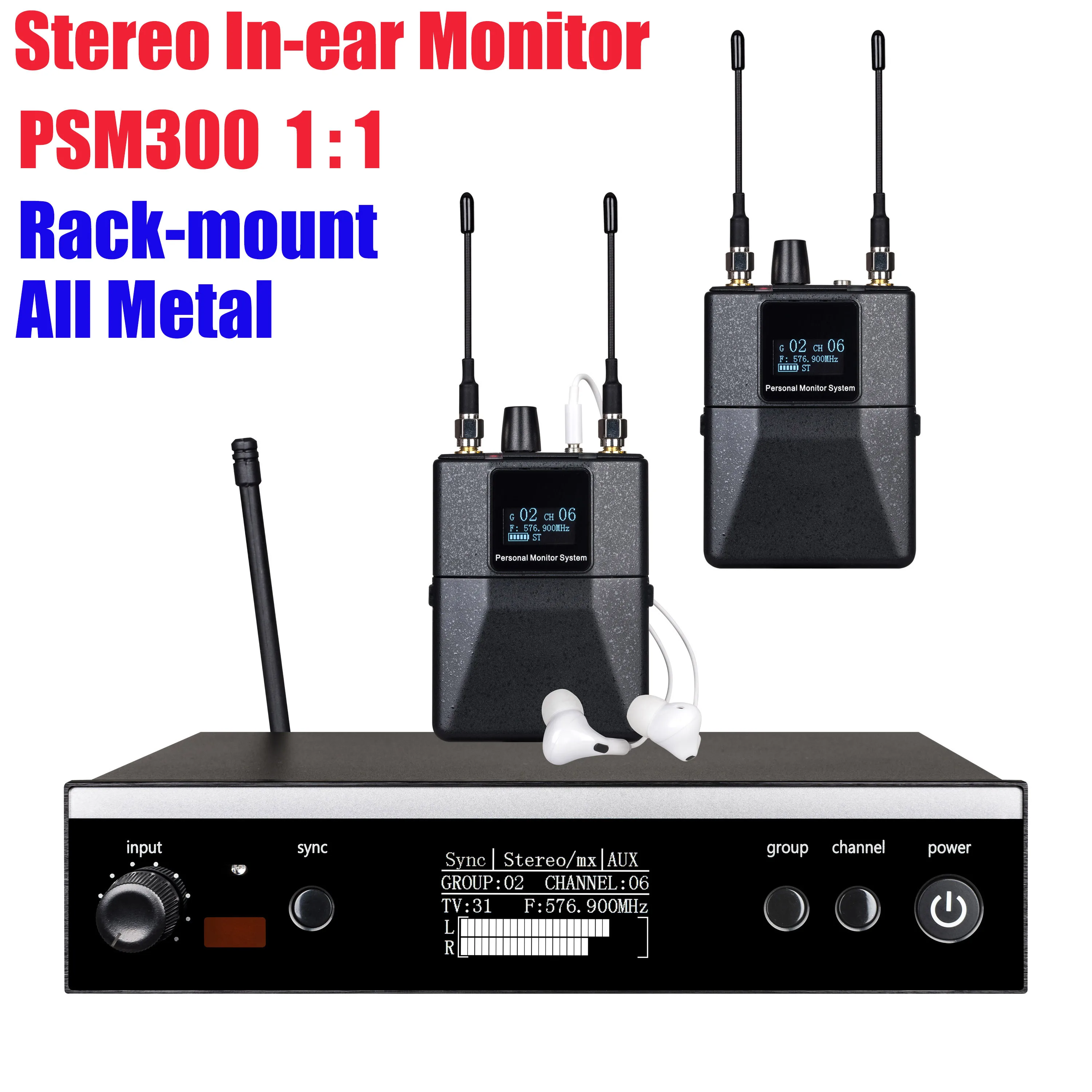 Sistema Di Monitoraggio In-Ear Psm300 Stage Personal Wireless In Ear Monitor Per Bande 500Mhz 100Mw 24-Bit Digital Dsp Processor Audio