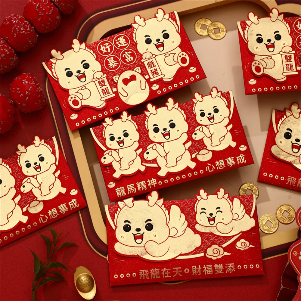 

Year Of The Dragon Red Envelope Unique Design Festive Holiday Decoration Red Envelope Very Suitable For Gift Giving Traditional