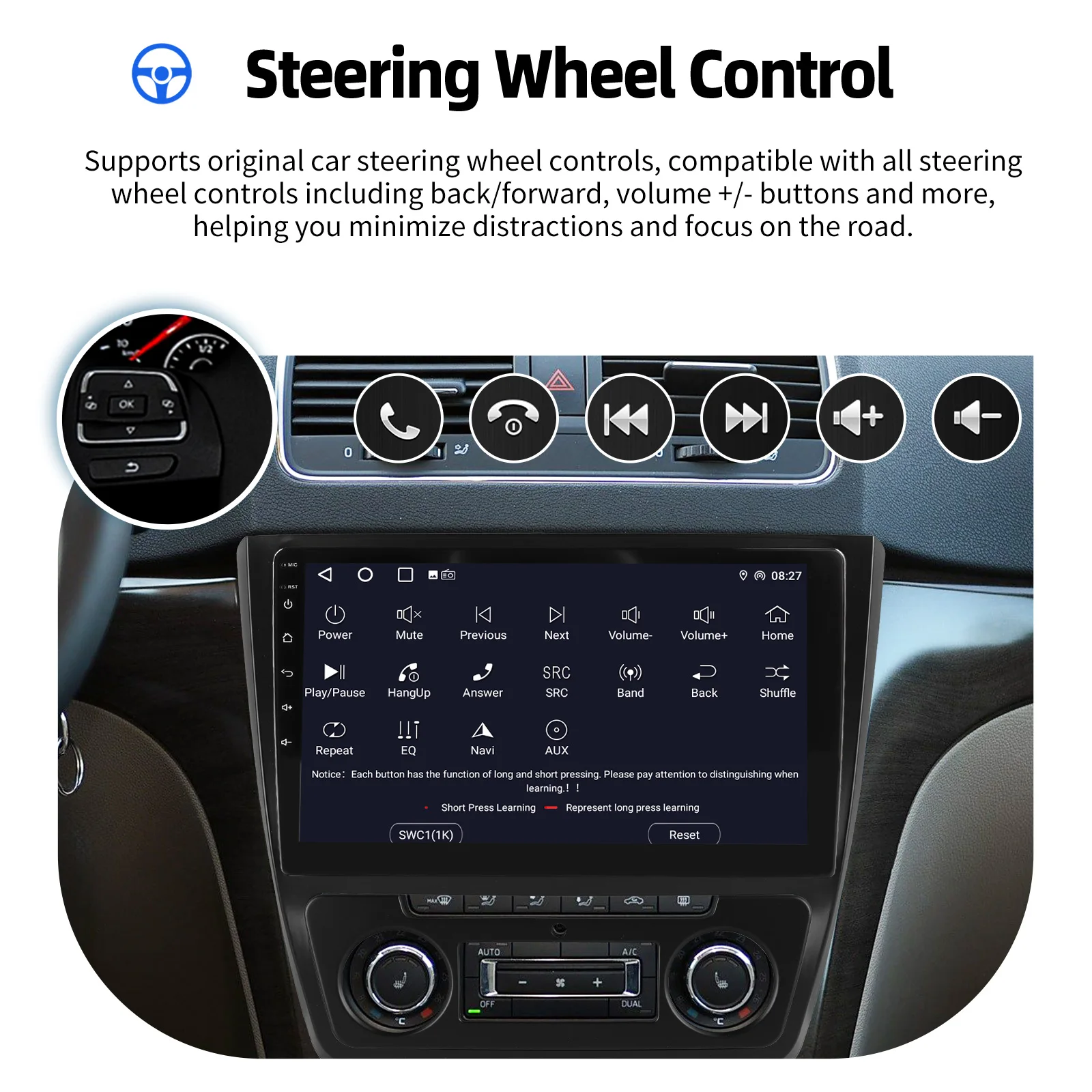ESSGOO 2 DIN Für Skoda Yeti 2008-2013 Android 15 10 Zoll IPS Touchscreen Autoradio Wireless Carplay Android Auto GPS Navigation WIFI Lenkradfernbedienung RDS Bluetooth Spiegellink ASP-Sound Geteilter Bildschirm USB – Detail 14