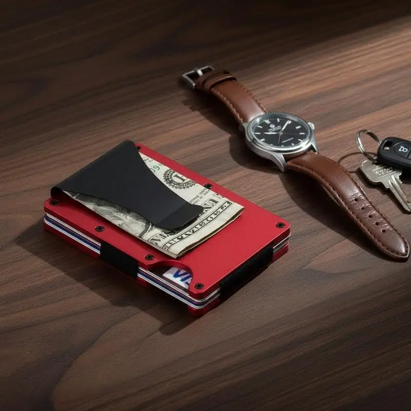 Slim RFID Minimalist Wallet with Money Clip – Anti-Theft Design