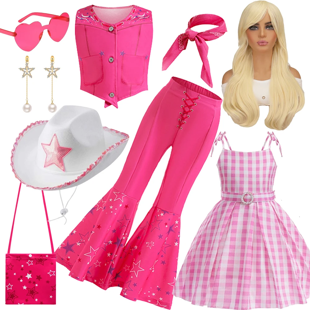 Ragazze Barbi Princess Dresses Rose Red Suit Plaid Slip Costumi Cosplay Per Bambini Carnival Easter Party Bambini Barbi Dresses Up