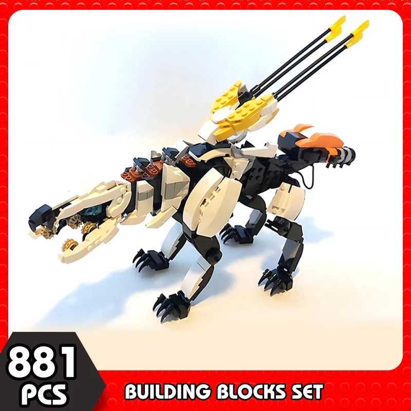 Moc Horizonted Zero Dawn Dinosaur Sentry Scrounger Monster Action Figure Building Block Horizon Polet West Brick Toy