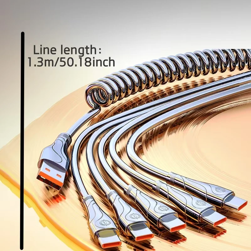 كابل بيانات زنبركي من النوع C مثبت على السيارة، كا...